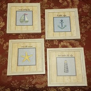 Set of 4 boys sea pictures